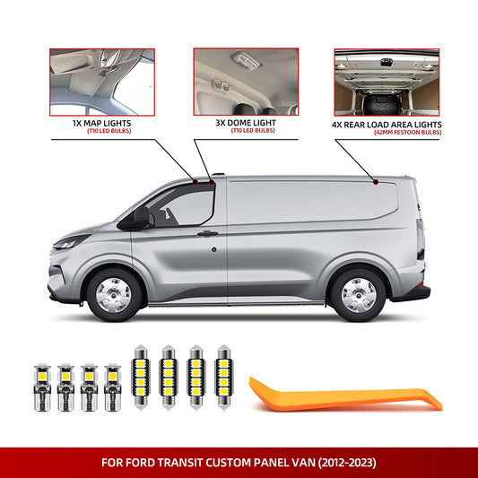 Kit d&#39;éclairage intérieur à LED pour fourgonnette Ford Transit Custom 2012-2023