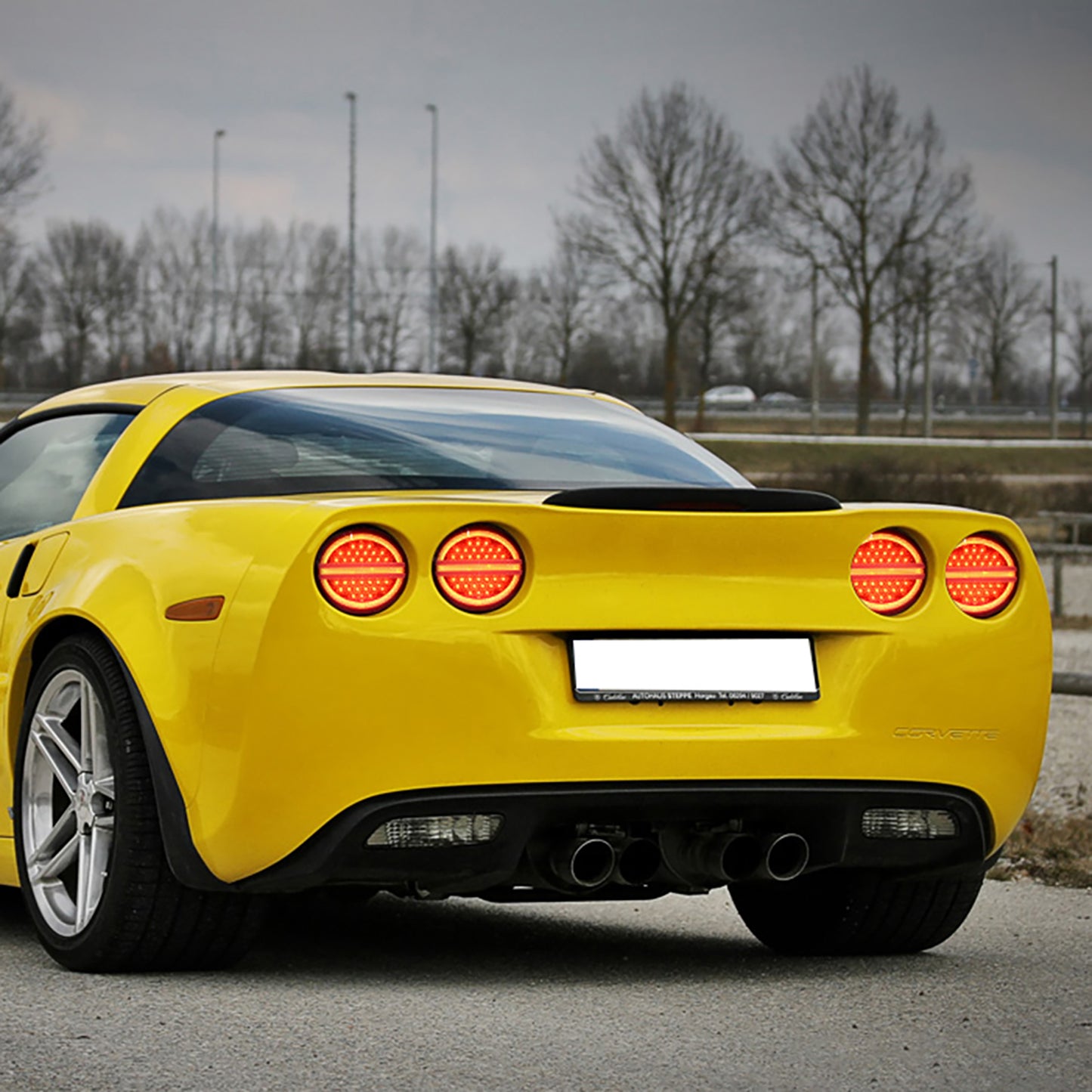 Clear Lens LED Halo Tail Light Assembly For 2005-2013 Chevrolet Corvette C6 - NS Auto Lighting