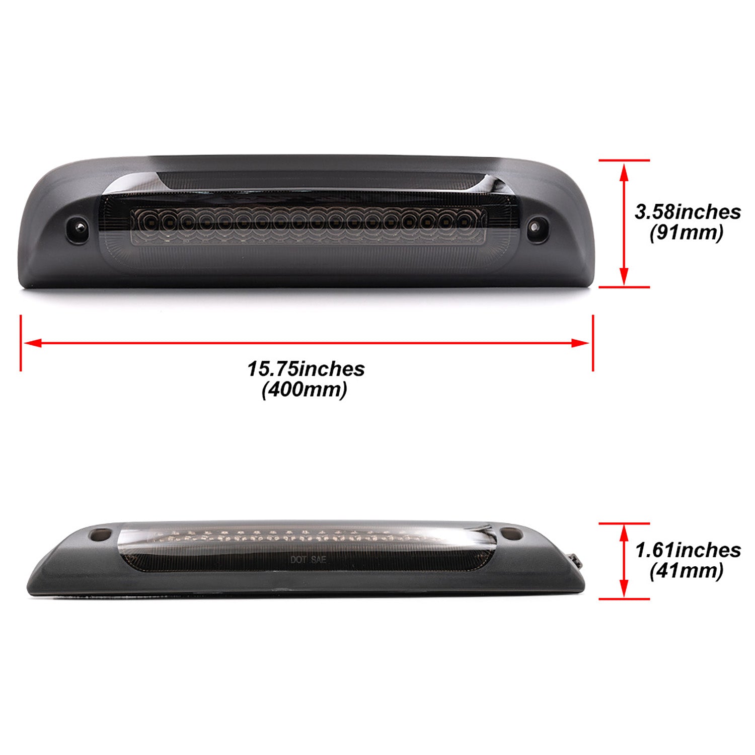 Smoked Lens F1 Style Strobe LED Third Brake Light For 2014-2019 Chevrolet Silverado, GMC Sierra - NS Auto Lighting