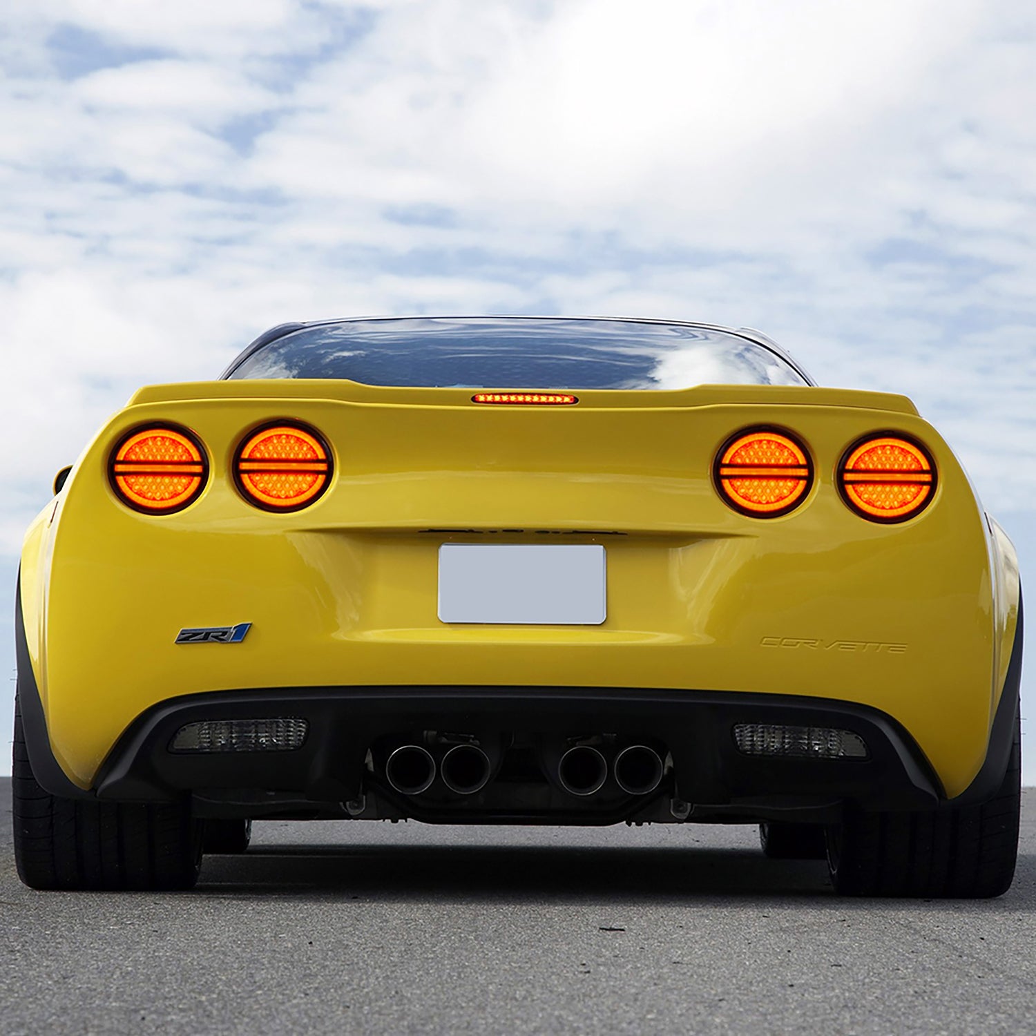 Smoked Lens LED Halo Tail Light Assembly For 2005-2013 Chevrolet Corvette C6 - NS Auto Lighting