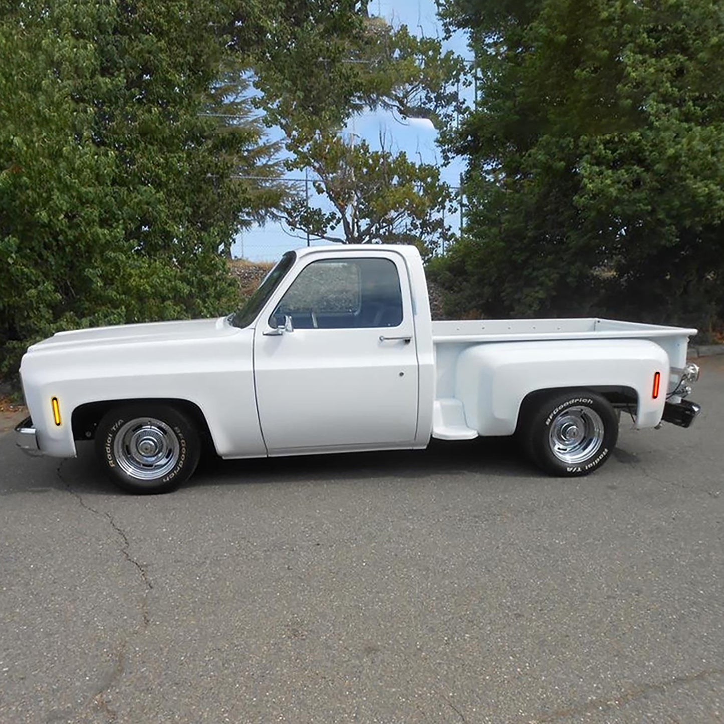 Smoked Lens LED Front & Rear Side Marker Lights For 1973-1980 Chevrolet GMC C/K Series Trucks, etc. - NS Auto Lighting