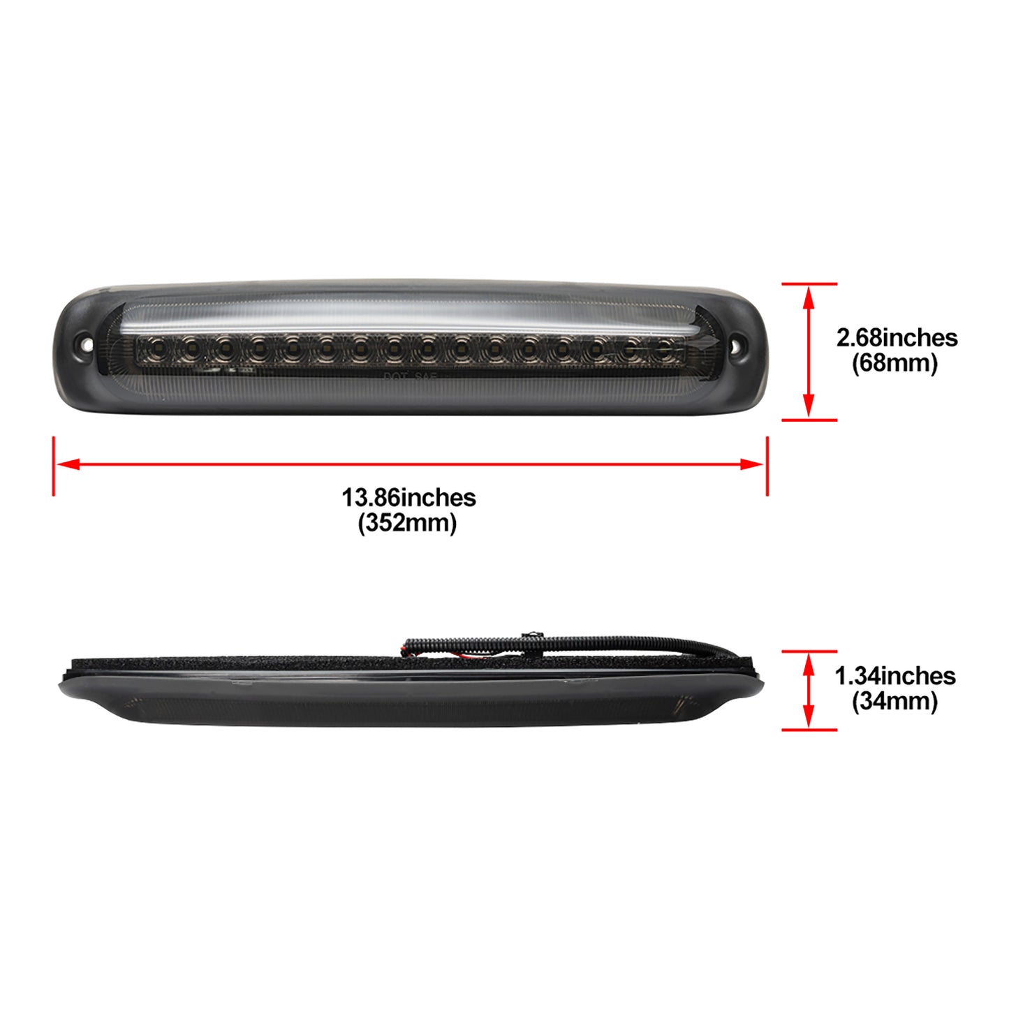 Smoked Lens F1 Style Strobe LED Third Brake Light For 1999-2007 Chevrolet Silverado, GMC Sierra - NS Auto Lighting