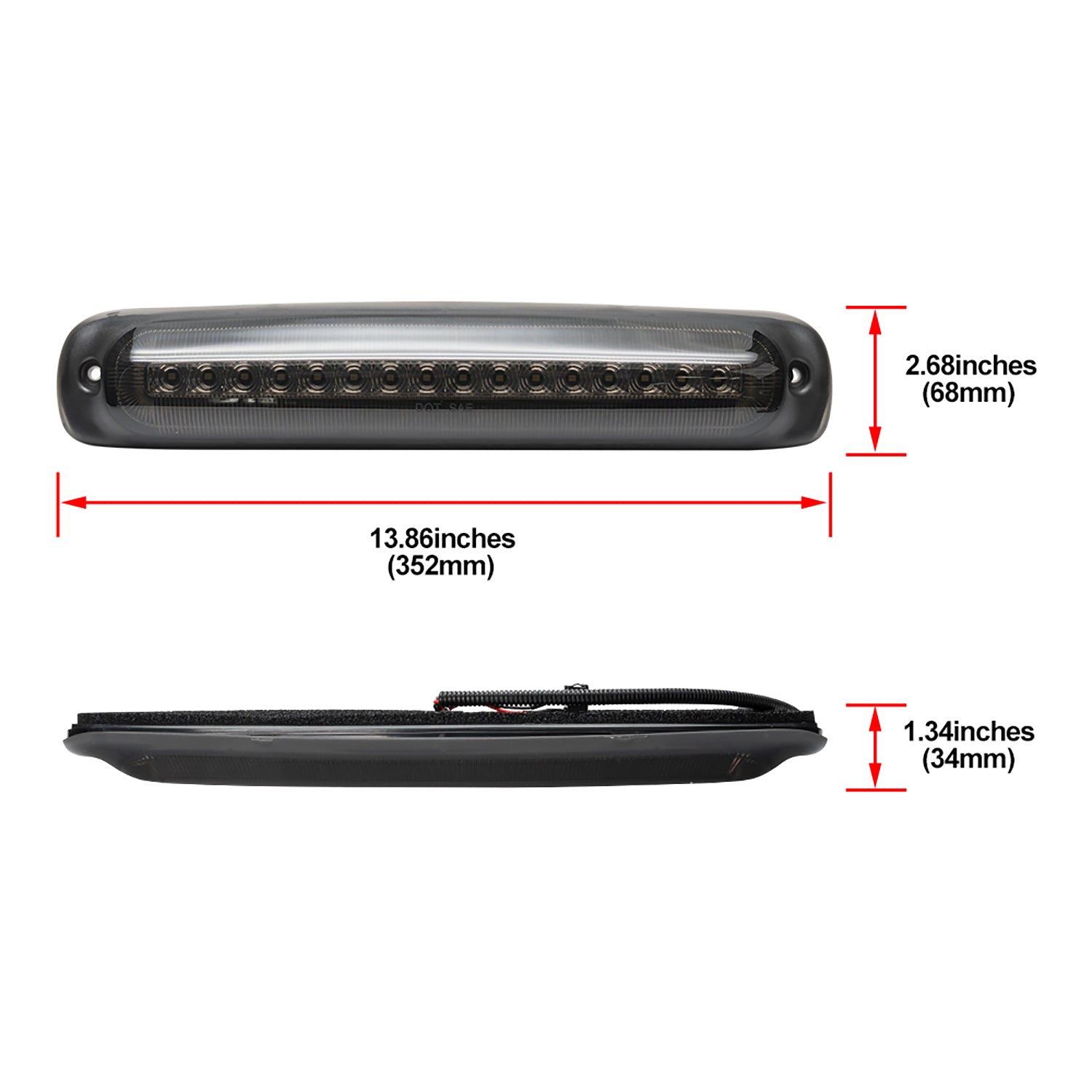 Smoked Lens F1 Style Strobe LED Third Brake Light For 1999-2007 Chevrolet Silverado, GMC Sierra - NS Auto Lighting