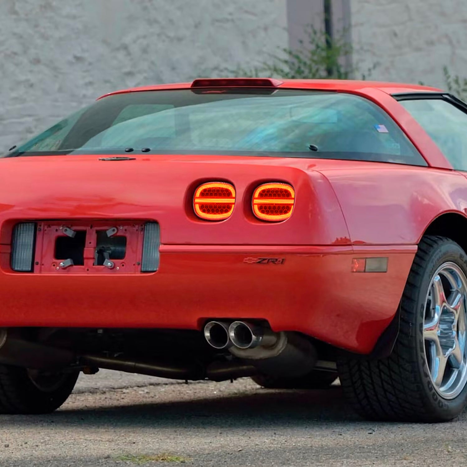 Red Lens LED Halo Tail Light Assembly For 1991-1996 Chevrolet Corvette C4 - NS Auto Lighting