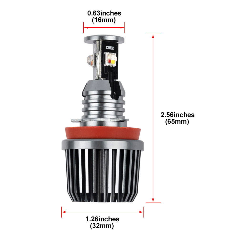 RGB H8 LED Angel Eye Halo Ring Marker Bulbs For BMW E82, E90, E91, etc. - NS Auto Lighting