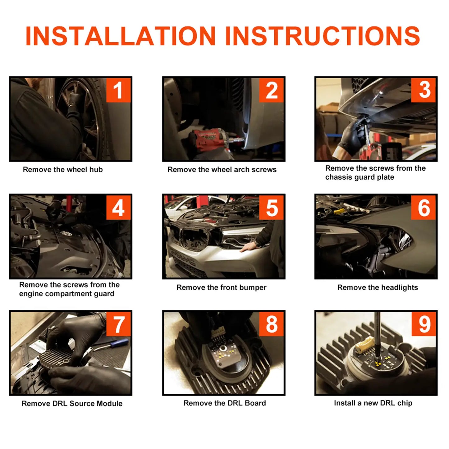 CSL-Style Yellow Adaptive Headlight DRL Module Set for BMW G30 G32 F90 Pre-LCI