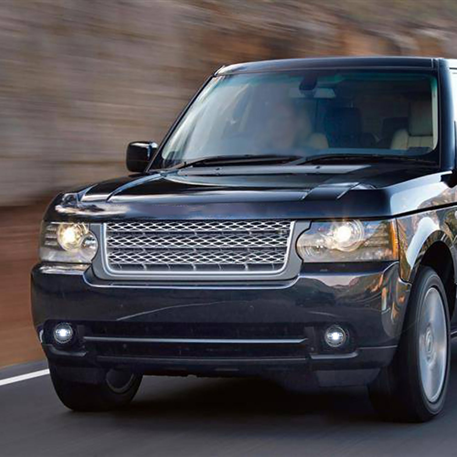 Smoked Lens White LED Front Bumper Fog Light Assembly For Land Rover and Jaguar - NS Auto Lighting