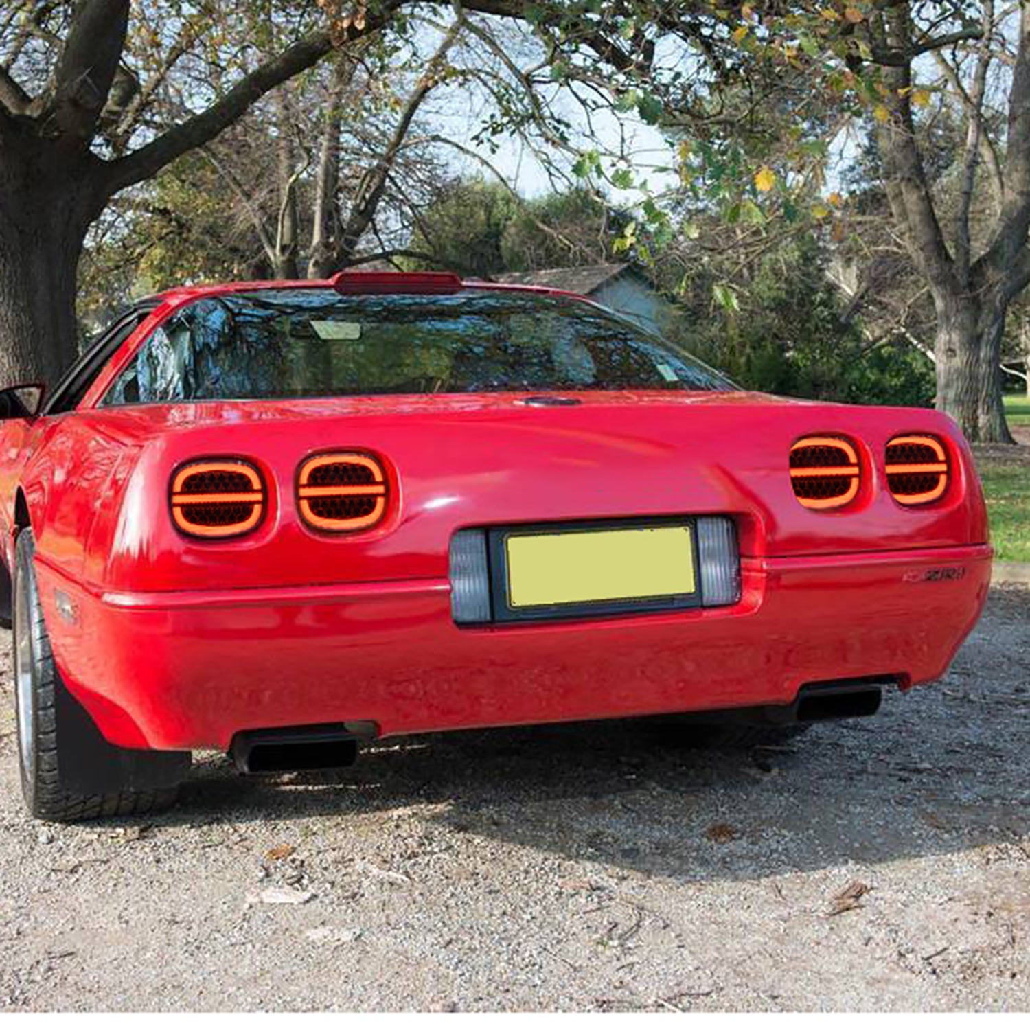 Smoked Lens LED Halo Tail Light Assembly For 1991-1996 Chevrolet Corvette C4 - NS Auto Lighting