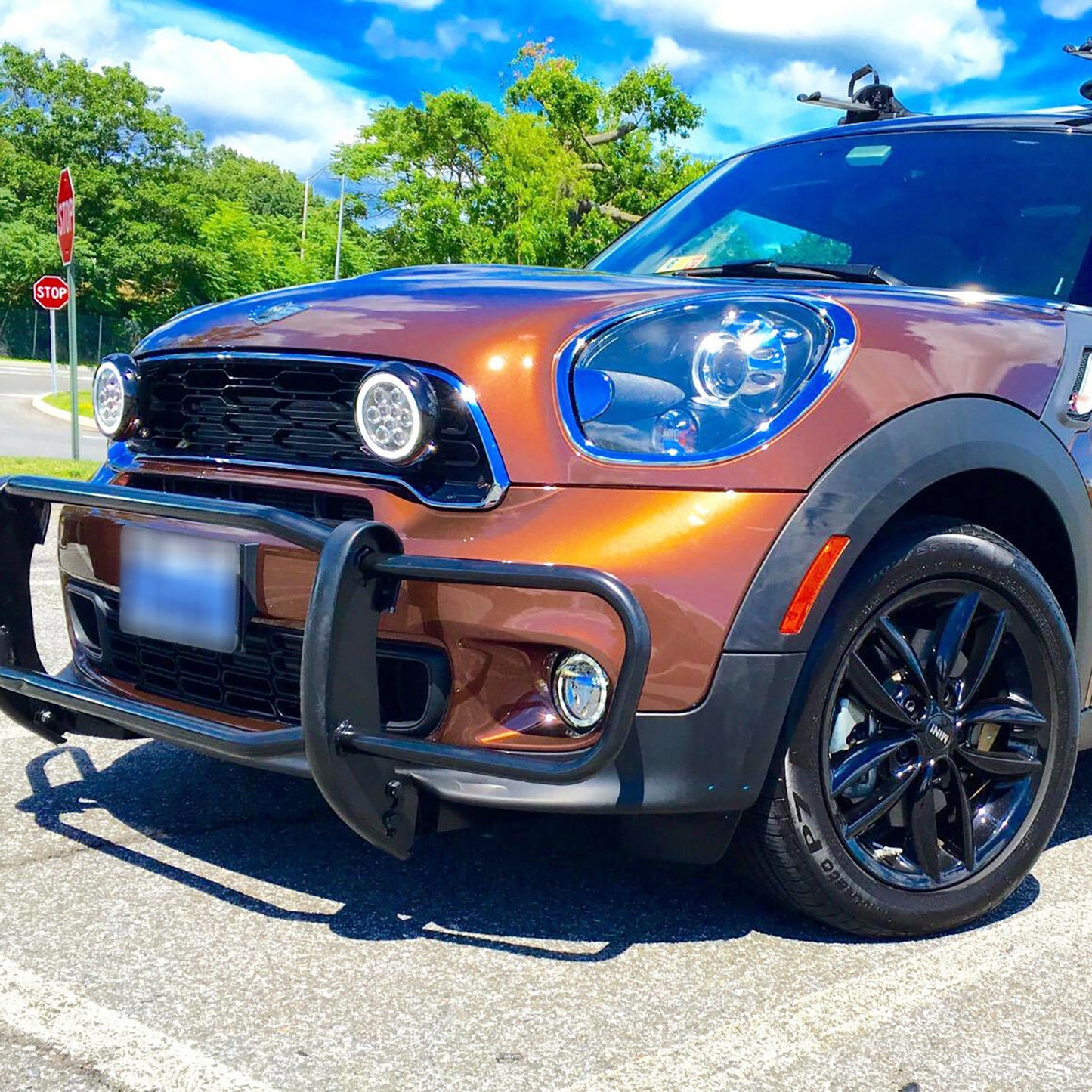 Chromed Finish LED Halo Rally Driving Lights For 2007-2015 Mini Cooper, etc. - NS Auto Lighting