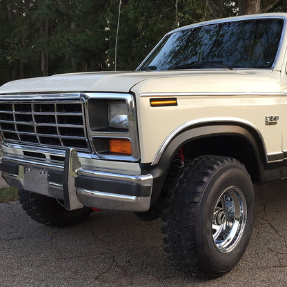 Smoked Lens Amber LED Front Side Marker Lights For 1980-1986 Ford F-Series, etc. - NS Auto Lighting