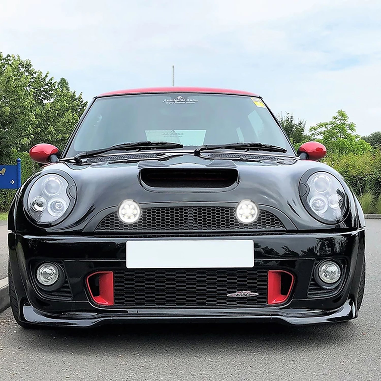 Black Finish LED Halo Rally Driving Lights For 2001-2008 Mini Cooper - NS Auto Lighting