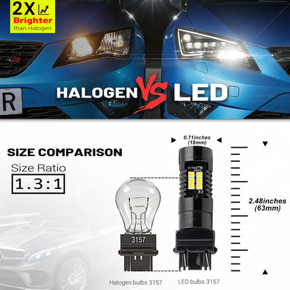 Ampoule de feux de jour à LED 3157 T25 pour Jeep Grand Cherokee WK2 Compass 2011-2013 3156 3056 3057, ampoule DRL super brillante avec projecteur, blanc xénon 7 000 K