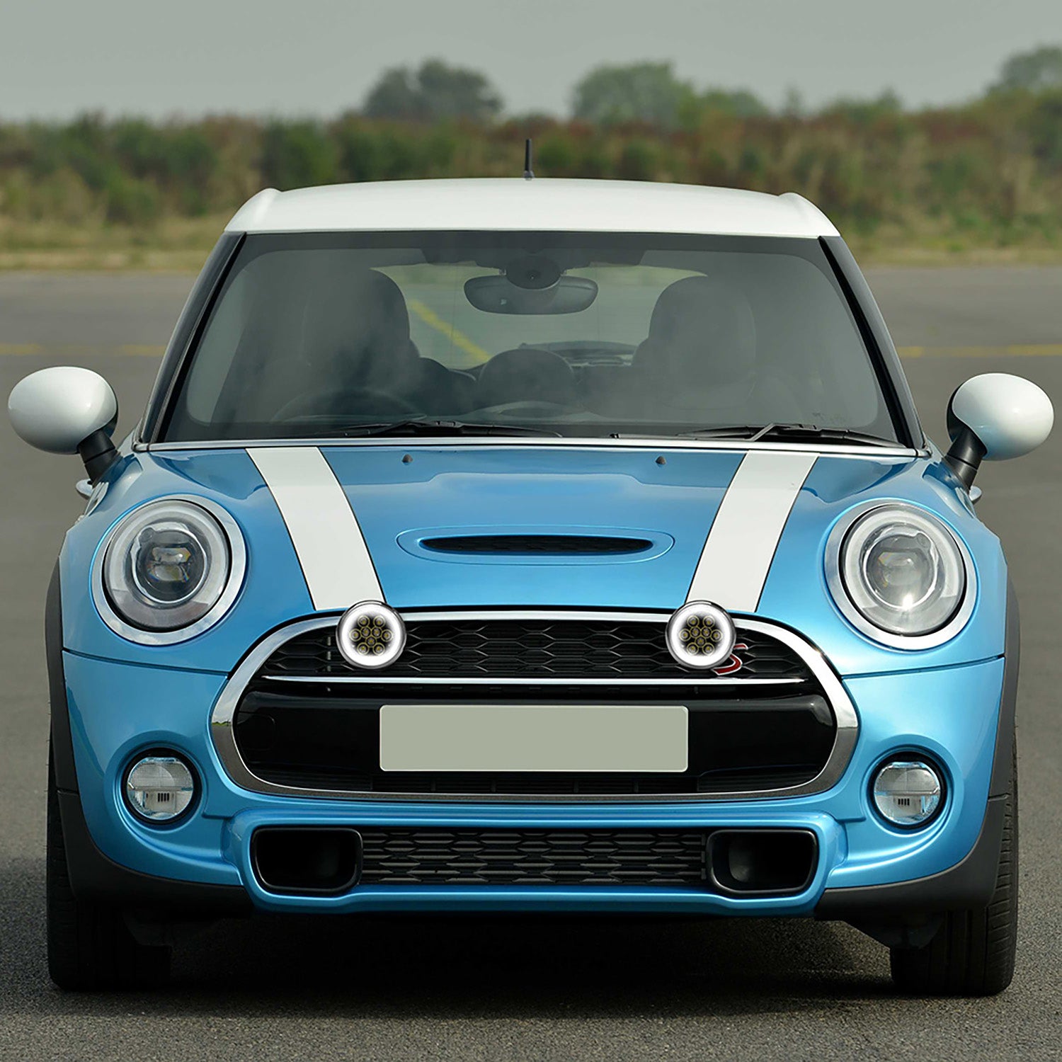 Black Finish LED Halo Rally Driving Lights For 2017-2022 Mini Countryman F60 - NS Auto Lighting