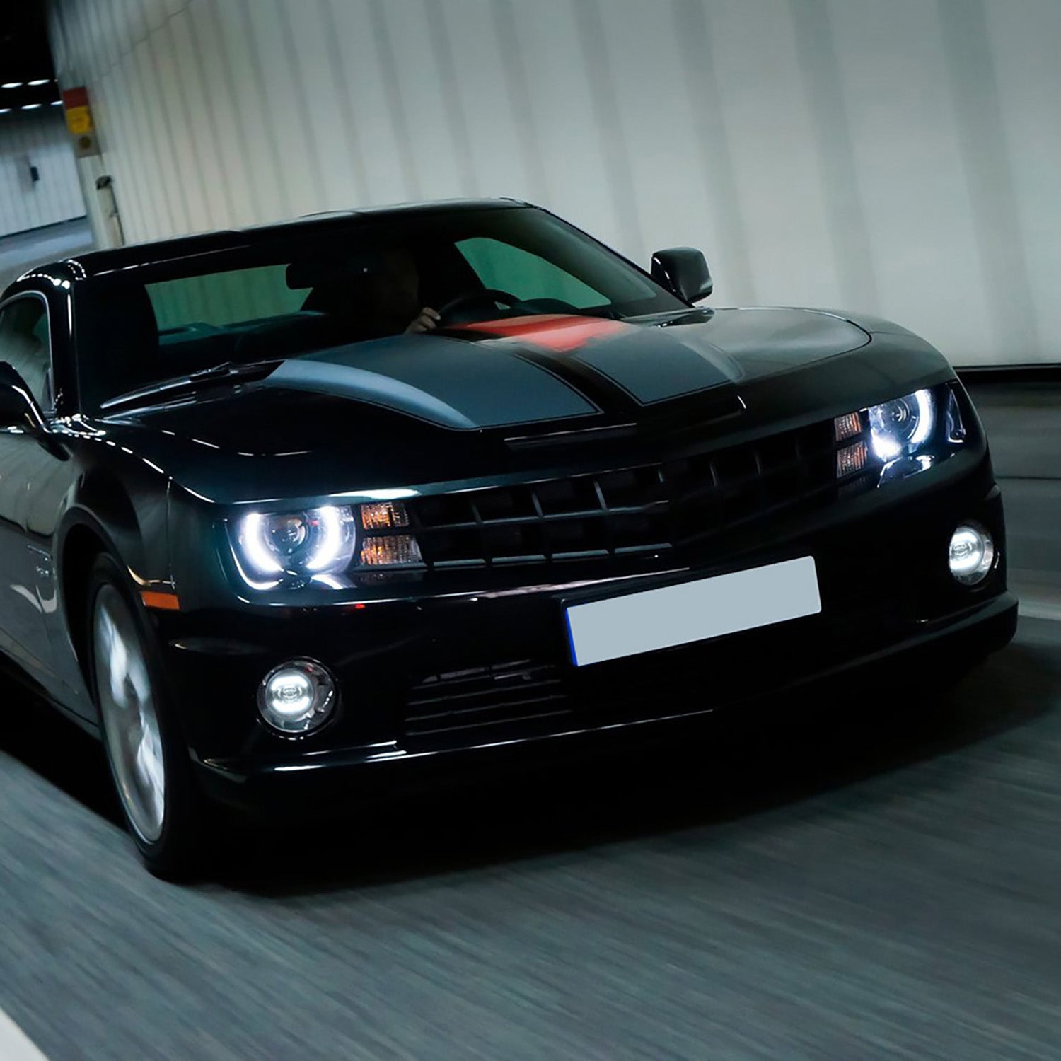 Smoked Lens LED Halo Fog Light Assembly For 2010-2013 Chevrolet Camaro - NS Auto Lighting
