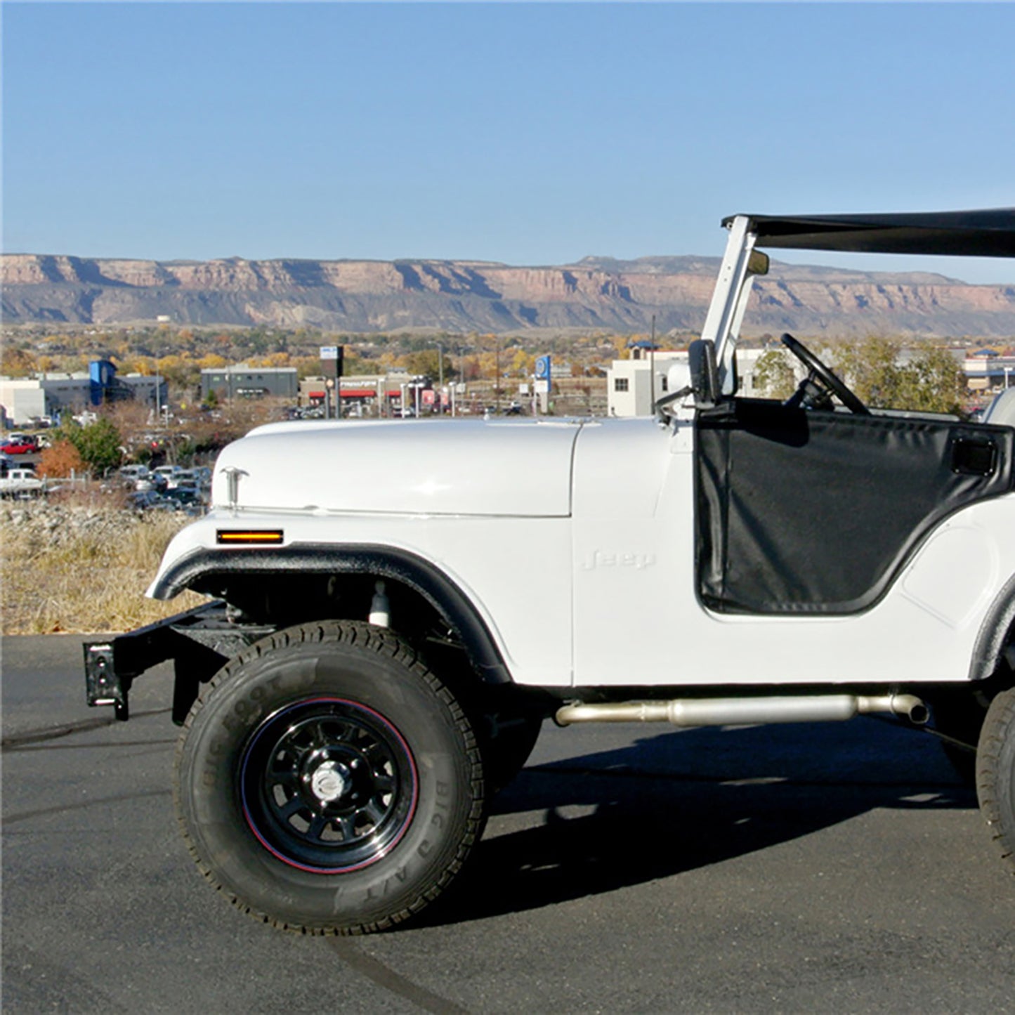 Smoked Lens Amber LED Front Bumper Side Marker Lights For Jeep CJ Series, etc. - NS Auto Lighting