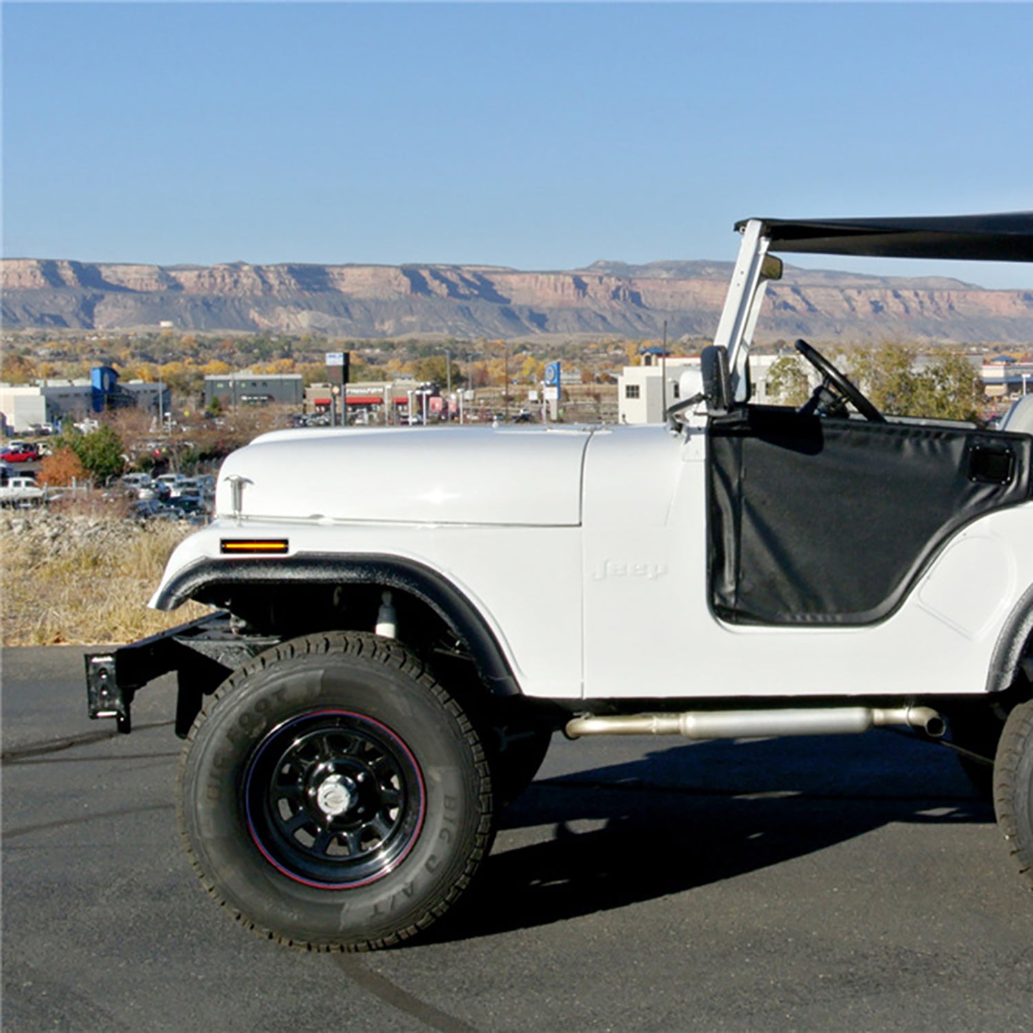 Smoked Lens Amber LED Front Bumper Side Marker Lights For Jeep CJ Series, etc. - NS Auto Lighting