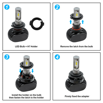 H7 LED HID Headlight Bulb Retainers For Kia Soul, Hyundai Sonata, etc. - NS Auto Lighting