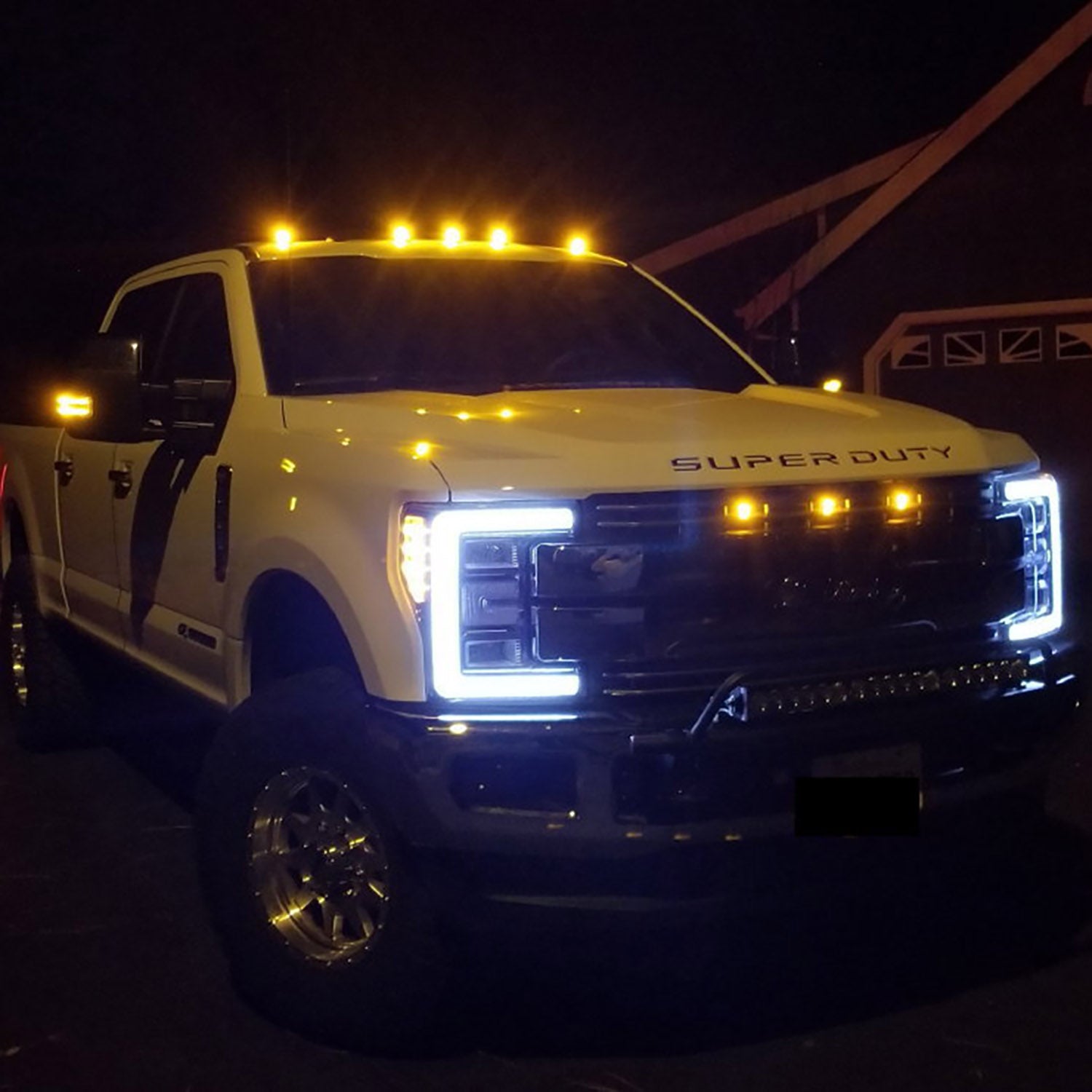 Clear Lens Amber LED Cab Roof Lights For 2017+ Ford Super Duty - NS Auto Lighting