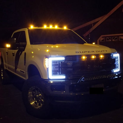 Clear Lens Amber LED Cab Roof Lights For 2017+ Ford Super Duty - NS Auto Lighting