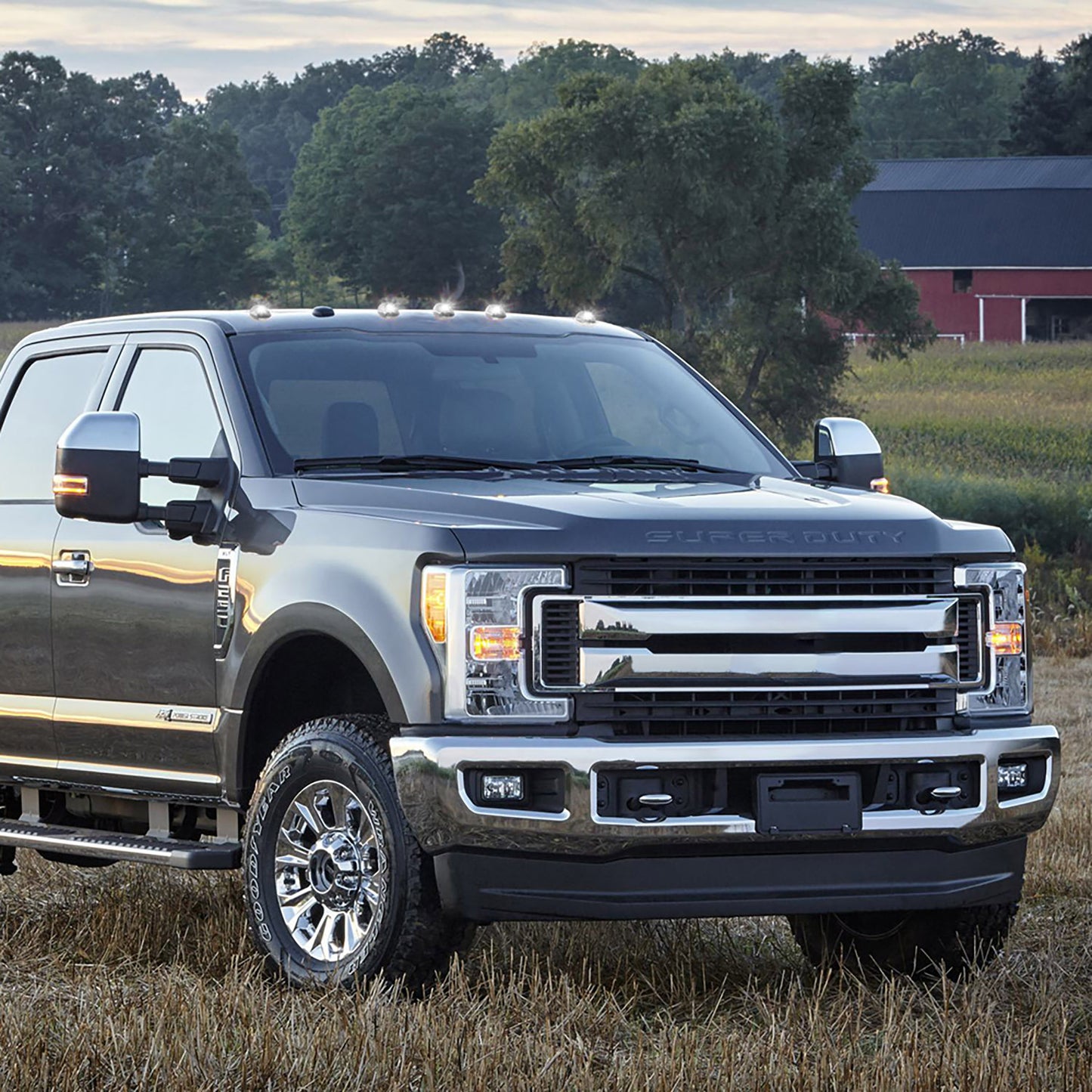 Smoked Lens White LED Cab Roof Lights For 2017+ Ford Super Duty - NS Auto Lighting