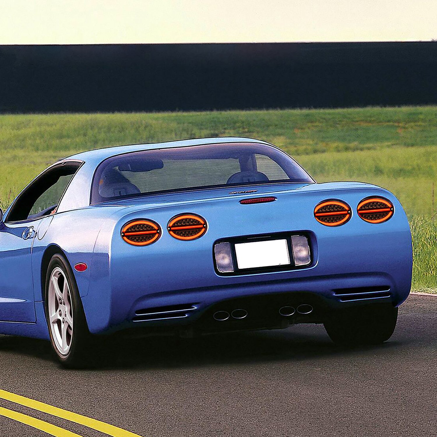 Smoked Lens LED Halo Tail Light Assembly For 1997-2004 Chevrolet Corvette C5 - NS Auto Lighting