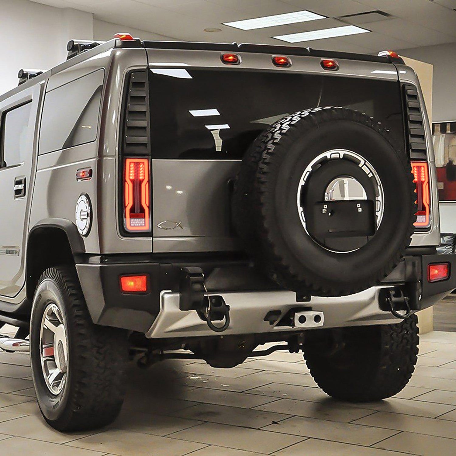 Clear Lens EV Style LED Tail Light Assembly For 2003-2009 Hummer H2 SUV - NS Auto Lighting