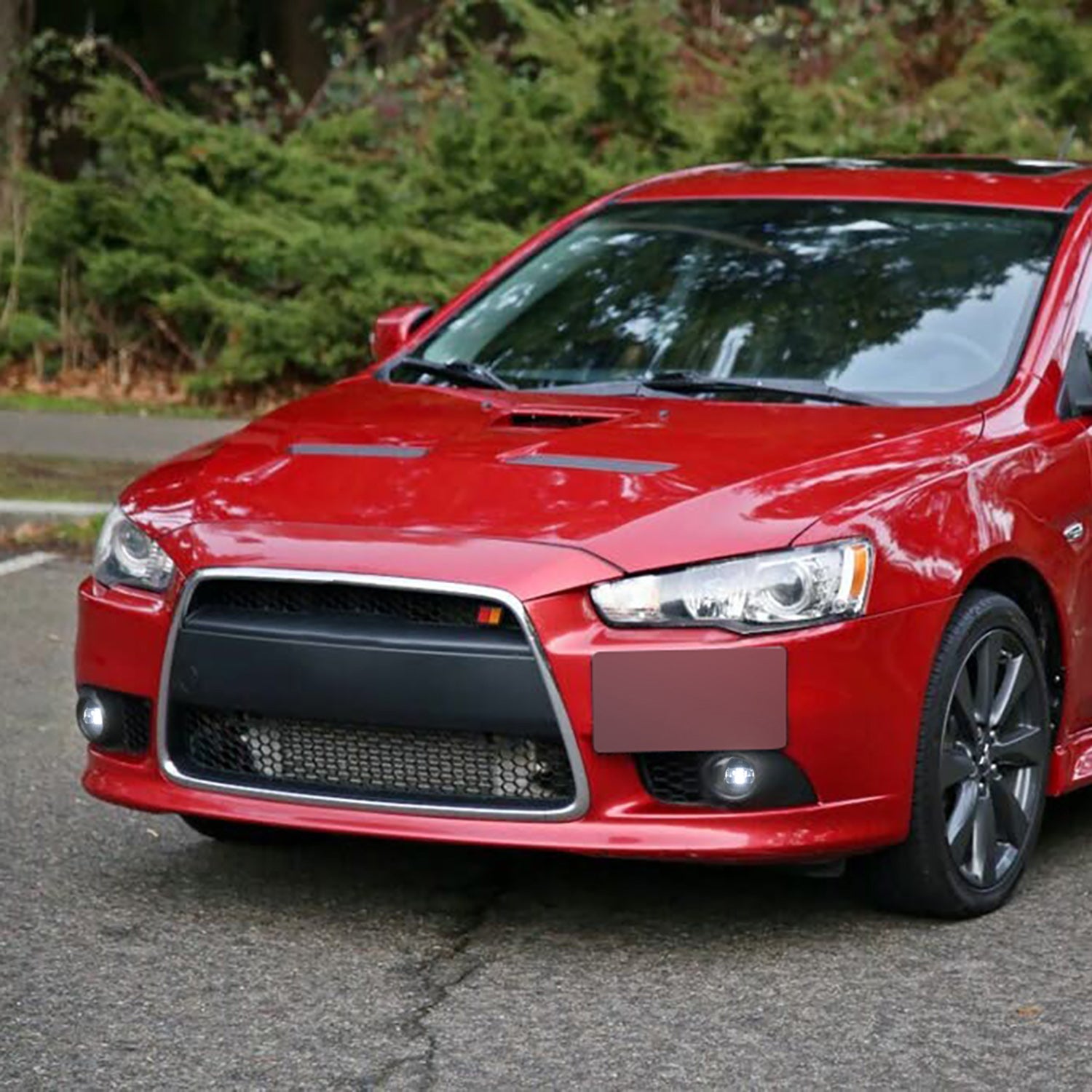 Smoked Lens White LED Front Bumper Fog Light Assembly For Mitsubishi - NS Auto Lighting