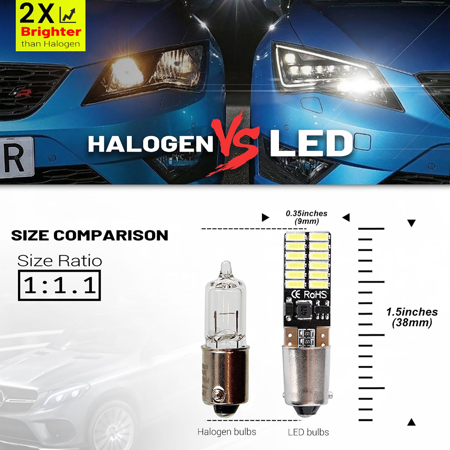 CANBUS BAX9S H6W LED-Standlichtbirnen für Audi, BMW, VW usw.