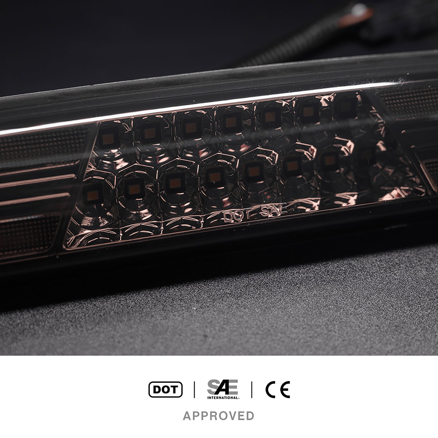 Smoked Lens Double C-Shaped LED Third Brake Light For 1994-2002  Dodge Ram - NS Auto Lighting
