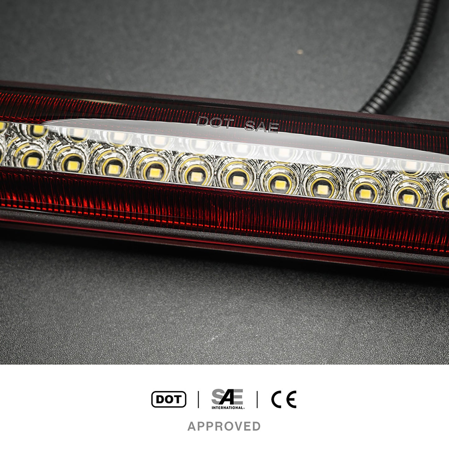 Red Lens F1 Style Strobe LED Third Brake Light For 1997-2003 Ford F150, etc. - NS Auto Lighting