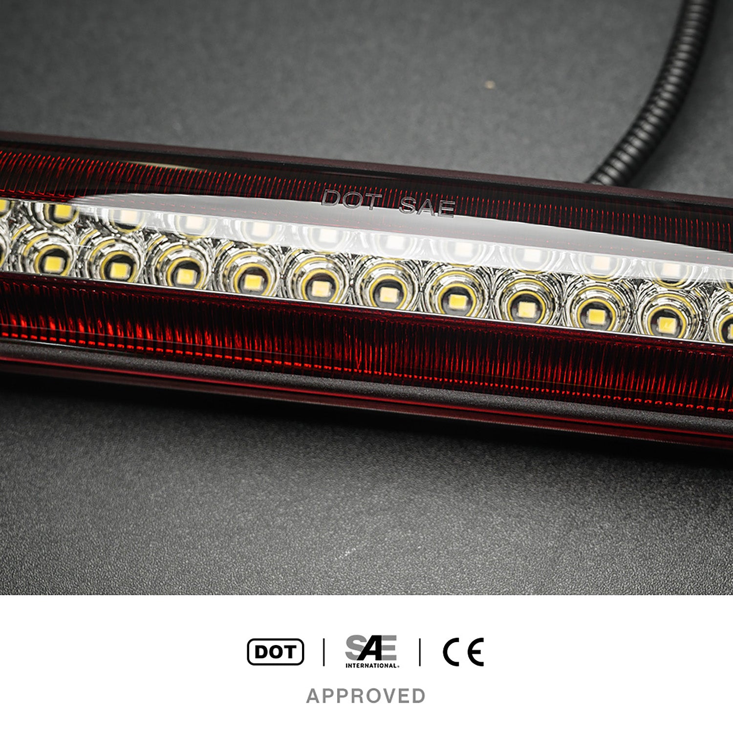 Red Lens F1 Style Strobe LED Third Brake Light For 1997-2003 Ford F150, etc. - NS Auto Lighting
