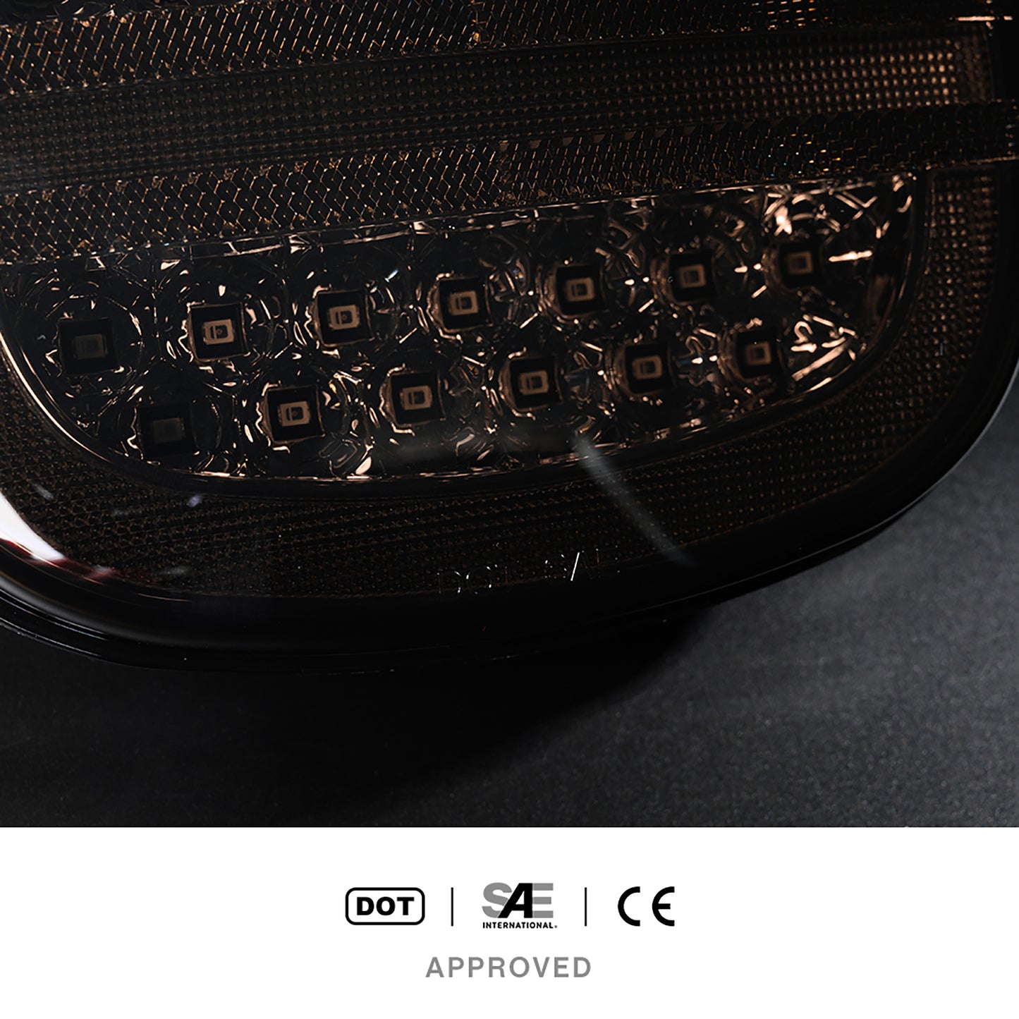 Smoked Lens LED Halo Tail Light Assembly For 1991-1996 Chevrolet Corvette C4 - NS Auto Lighting