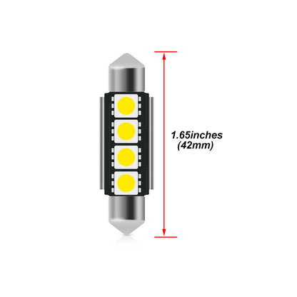 42mm 5050 4SMD Festoon LED Interior Map Dome Reading Light Bulbs