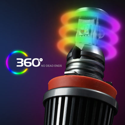 RGB H8 LED Angel Eye Halo Ring Marker Bulbs For BMW E82, E90, E91, etc. - NS Auto Lighting
