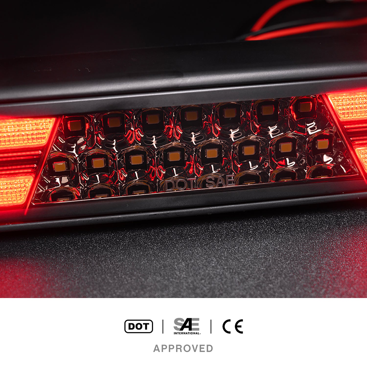 Smoked Lens Double C-Shaped LED Third Brake Light For 1994-1996 Ford F-Series, etc. - NS Auto Lighting