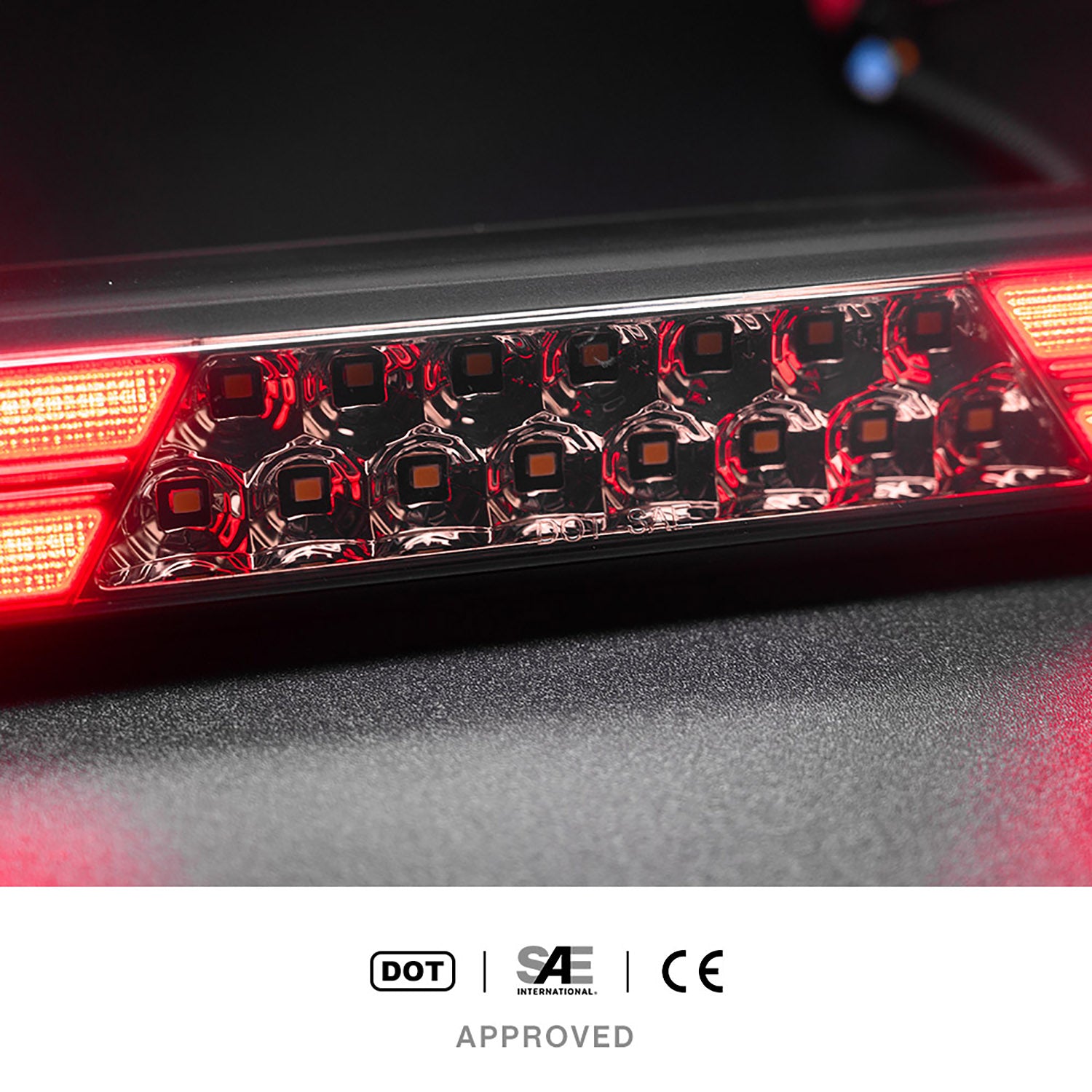 Smoked Lens Double C-Shaped LED Third Brake Light For 1994-2000  Chevrolet GMC Sierra C/K Series - NS Auto Lighting