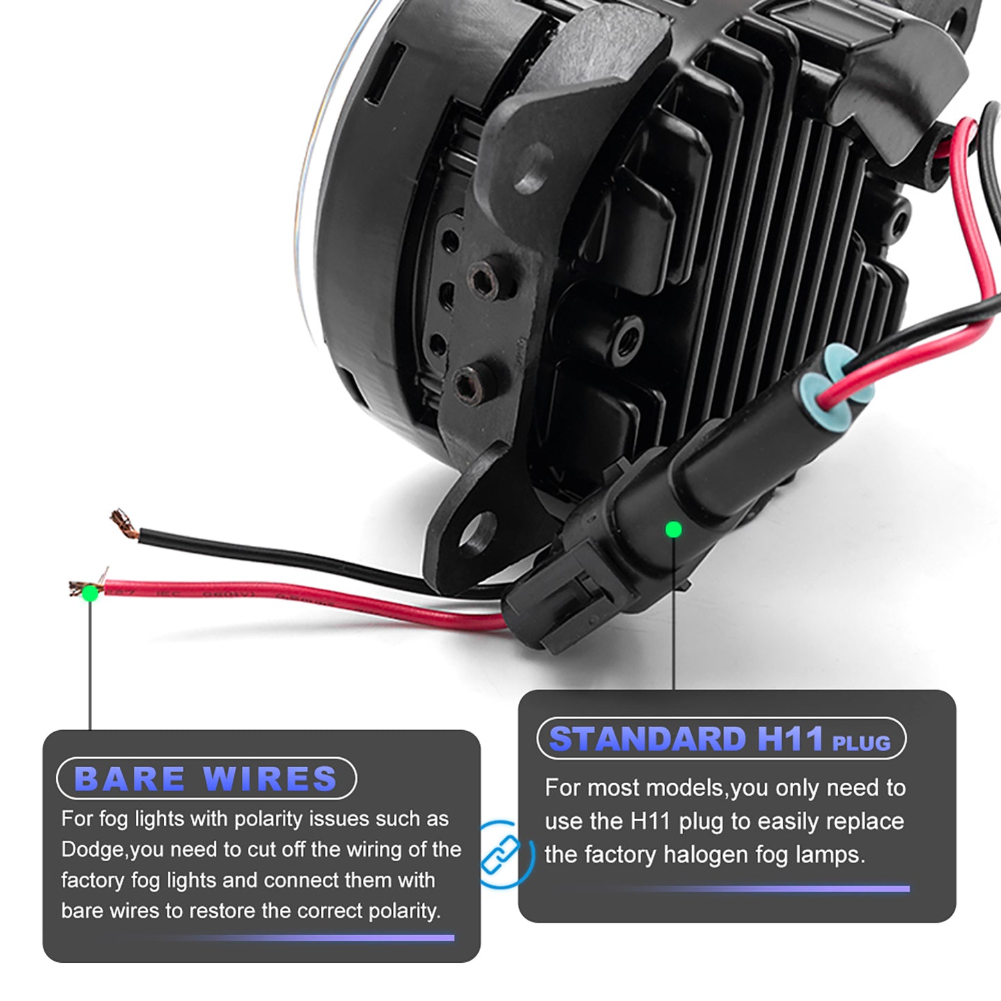 Smoked Lens White LED Front Bumper Fog Light Assembly For Jeep, Fiat, etc. - NS Auto Lighting