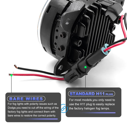 Smoked Lens White LED Front Bumper Fog Light Assembly For Jeep, Fiat, etc. - NS Auto Lighting