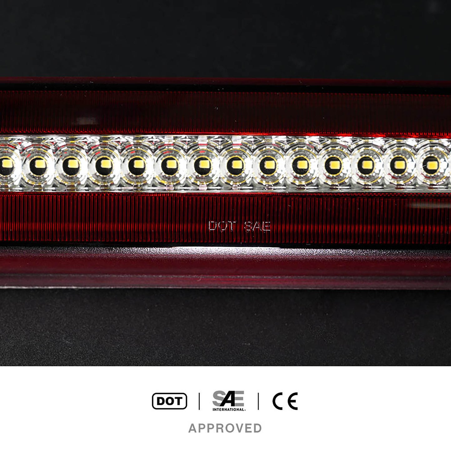 Red Lens F1 Style Strobe LED Third Brake Light For 2015-2022 Chevrolet Colorado, GMC Canyon - NS Auto Lighting