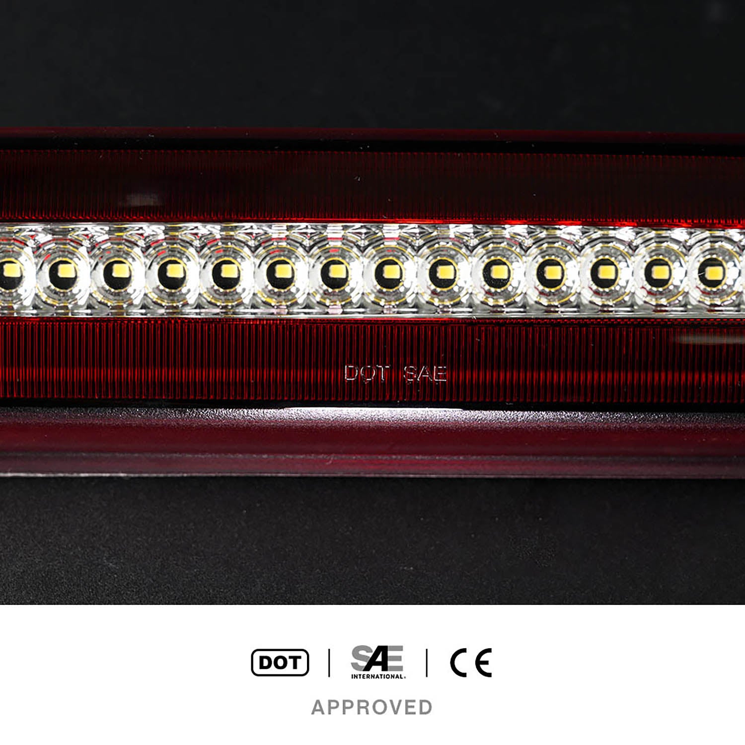 Red Lens F1 Style Strobe LED Third Brake Light For 2015-2022 Chevrolet Colorado, GMC Canyon - NS Auto Lighting