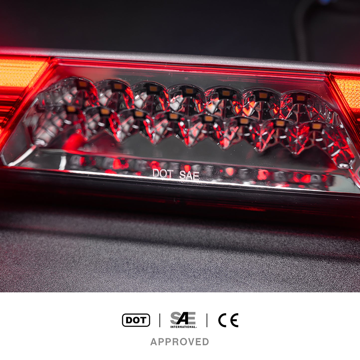 Red Lens Double C-Shaped LED Third Brake Light For 1999-2007 Chevrolet Silverado, GMC Sierra - NS Auto Lighting
