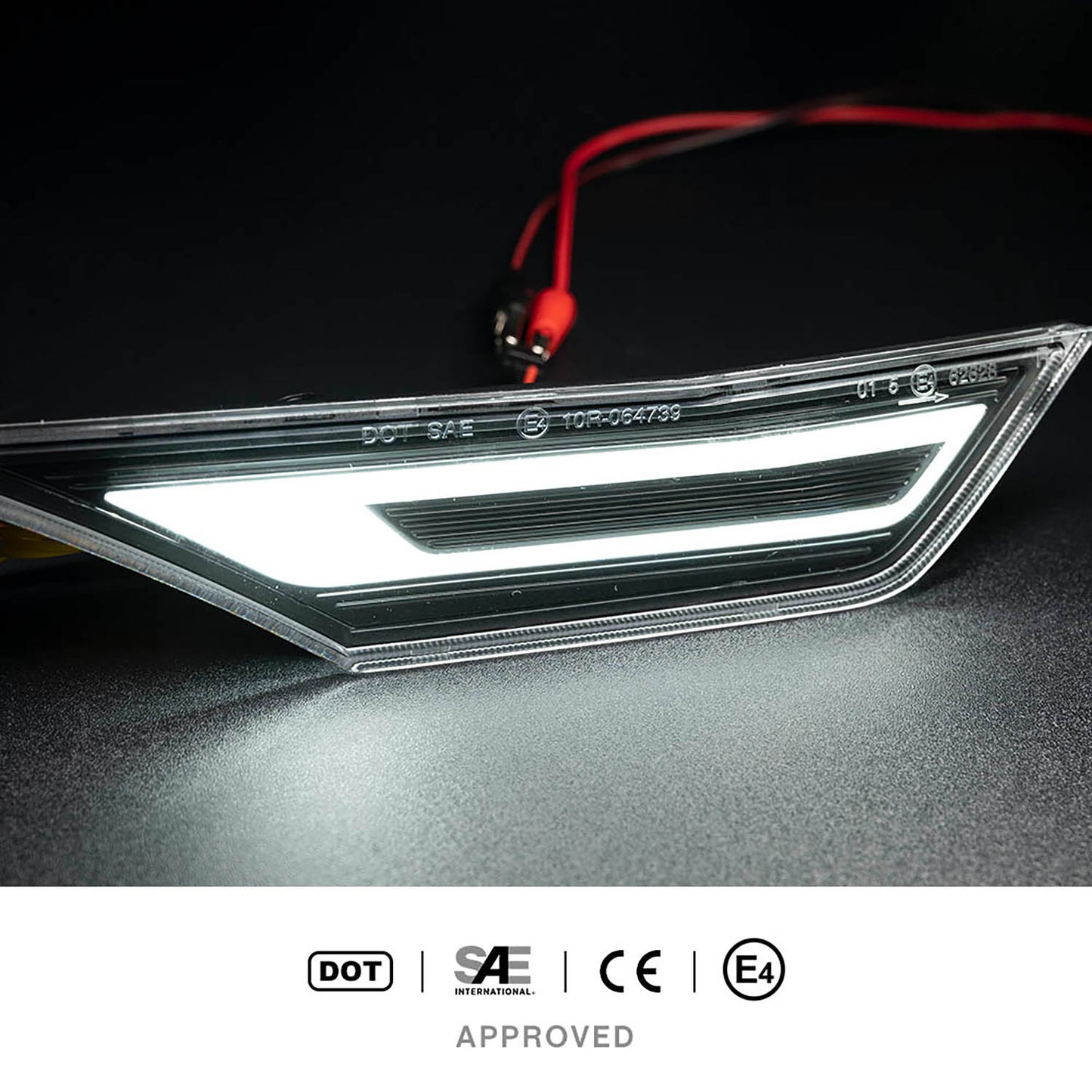 GT RS Style Clear Lens Switchback Dynamic LED Side Marker Lights For 2016-2021 10th Gen Honda Civic - NS Auto Lighting