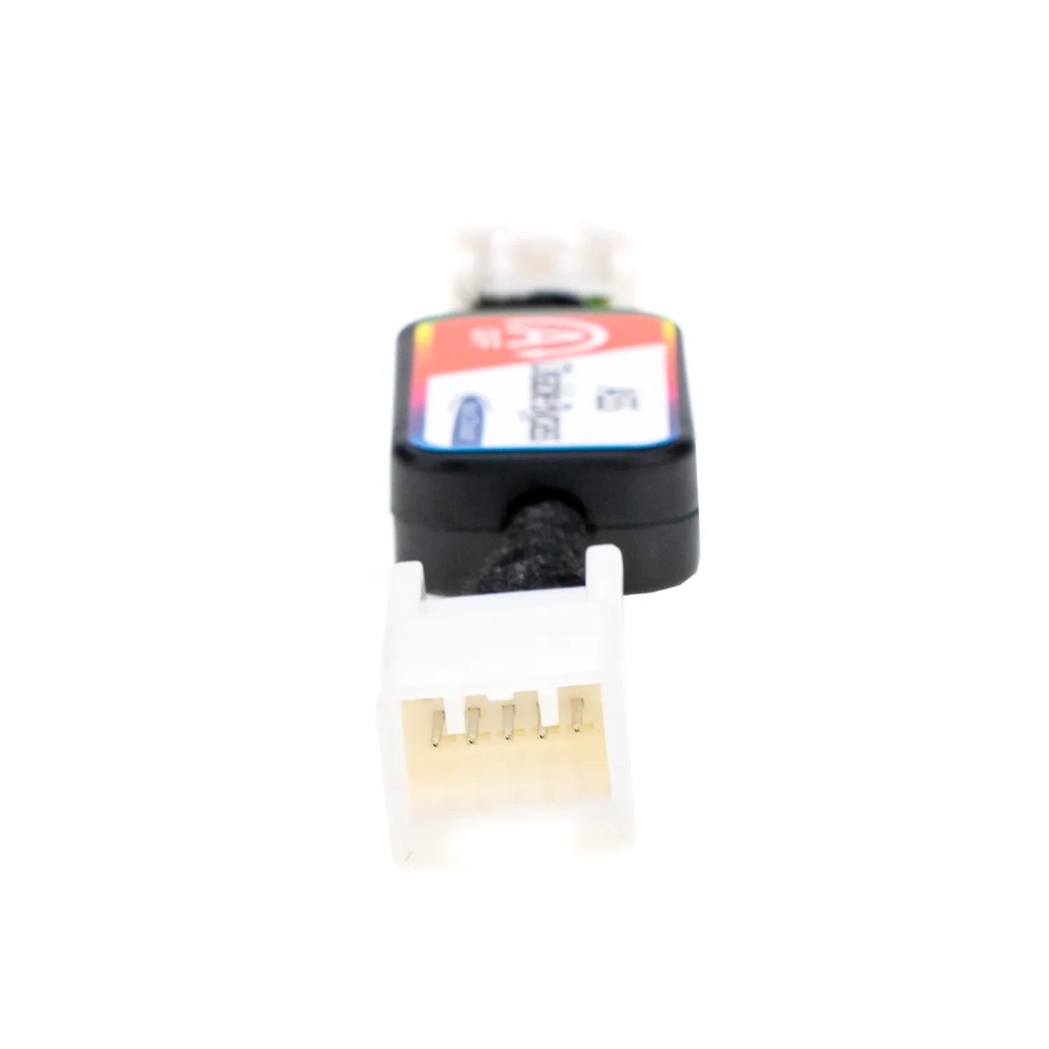 A black ASS Disable Bypass device, white connectors, "A OFF" and "First Choice" labels, for vehicle use. There is a white 5-pin male connector on one end.
