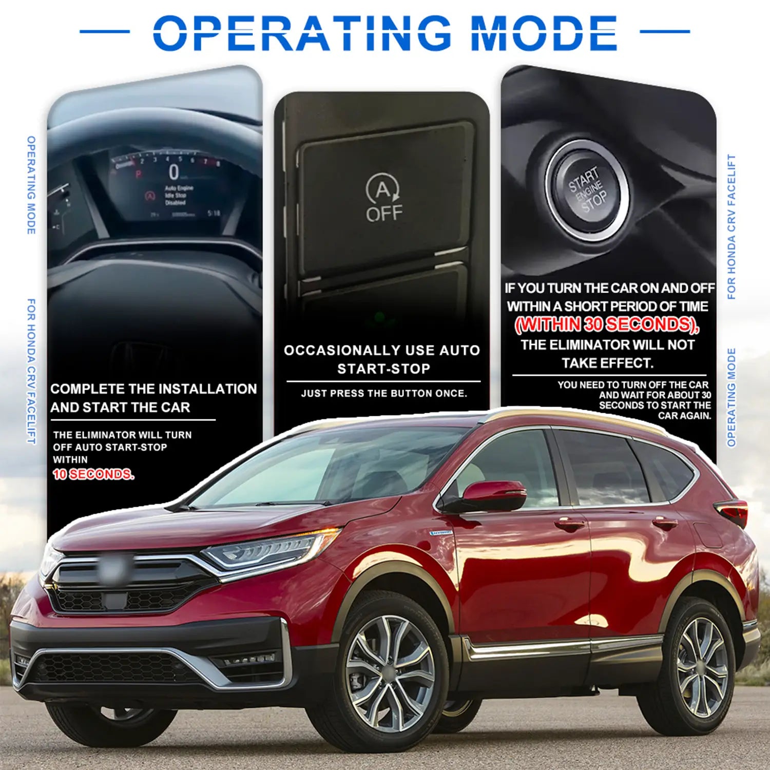 Instructions for Honda CRV operating modes.