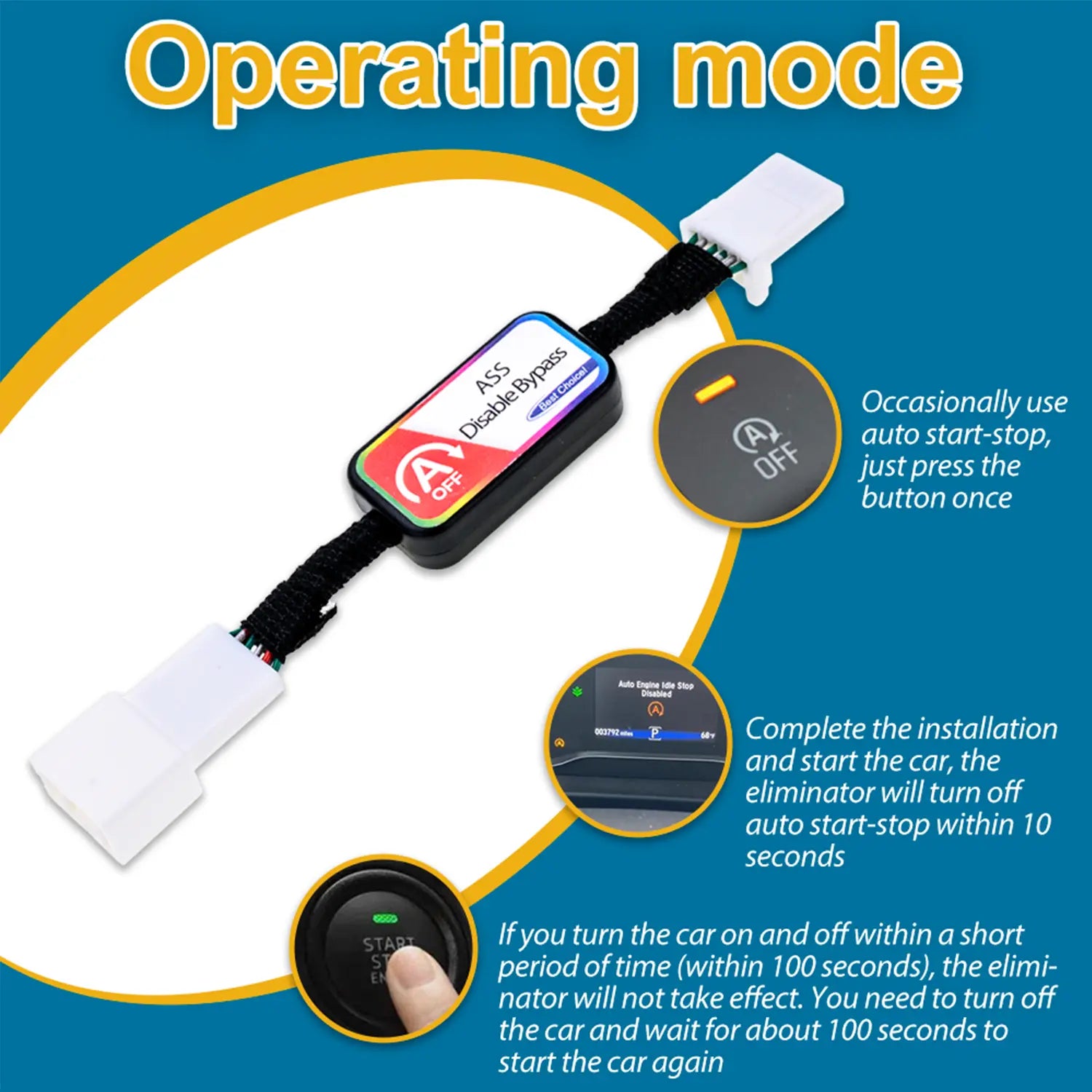 Three operating modes of the disabler are explained.