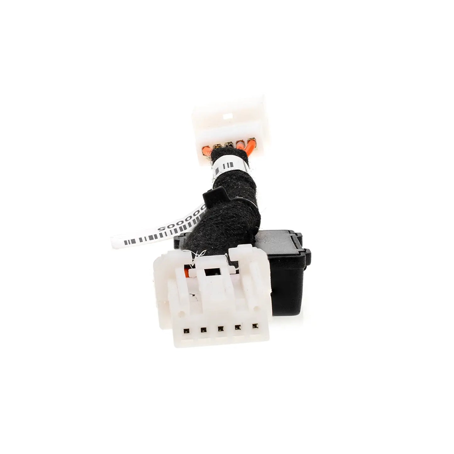 Auto Stop-Start Wiring Harness with Connectors and Braided Protection for Vehicle Electrical Systems. One end of this disabler is a 5-pin female connector.