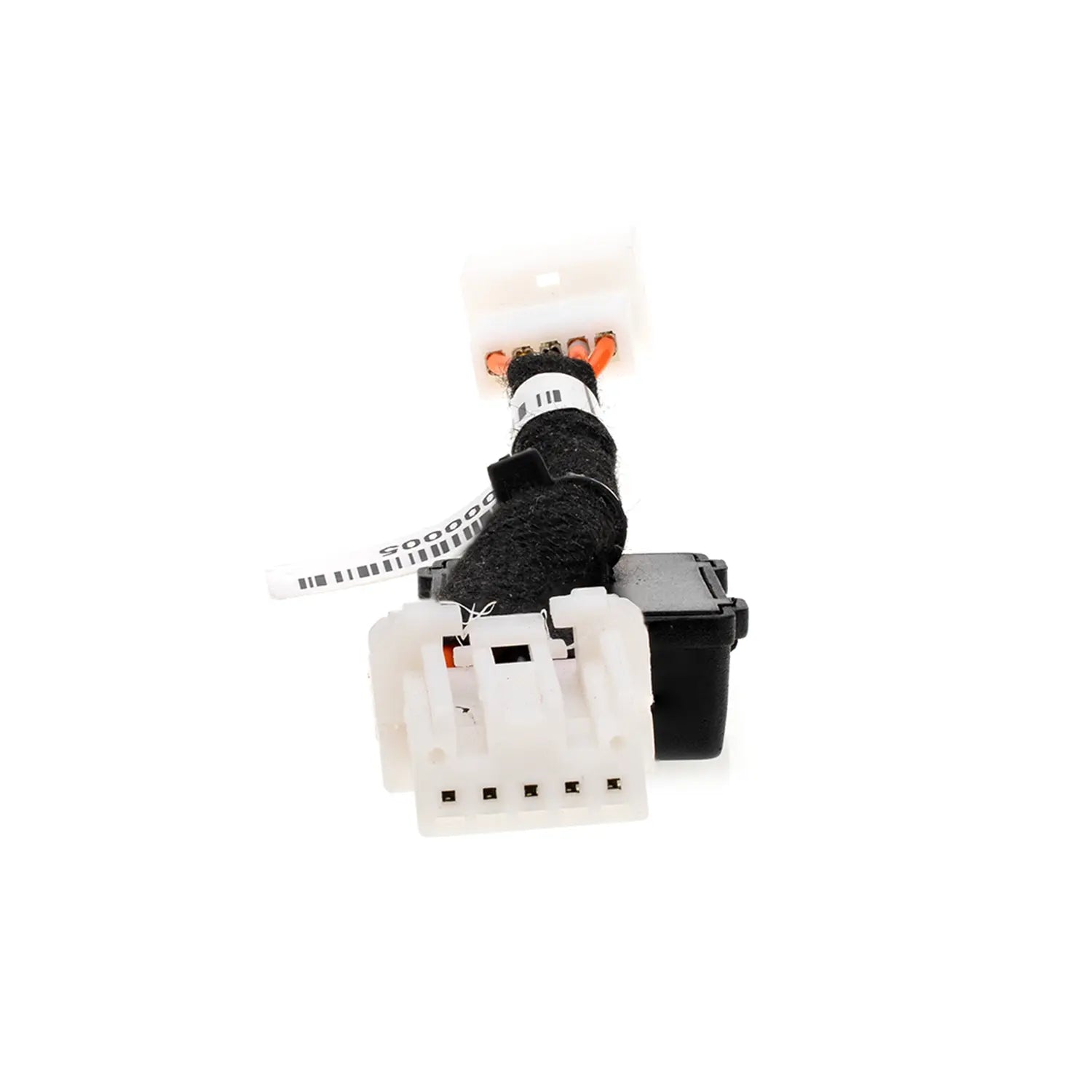 Auto Stop-Start Wiring Harness with Connectors and Braided Protection for Vehicle Electrical Systems. One end of this disabler is a 5-pin female connector.