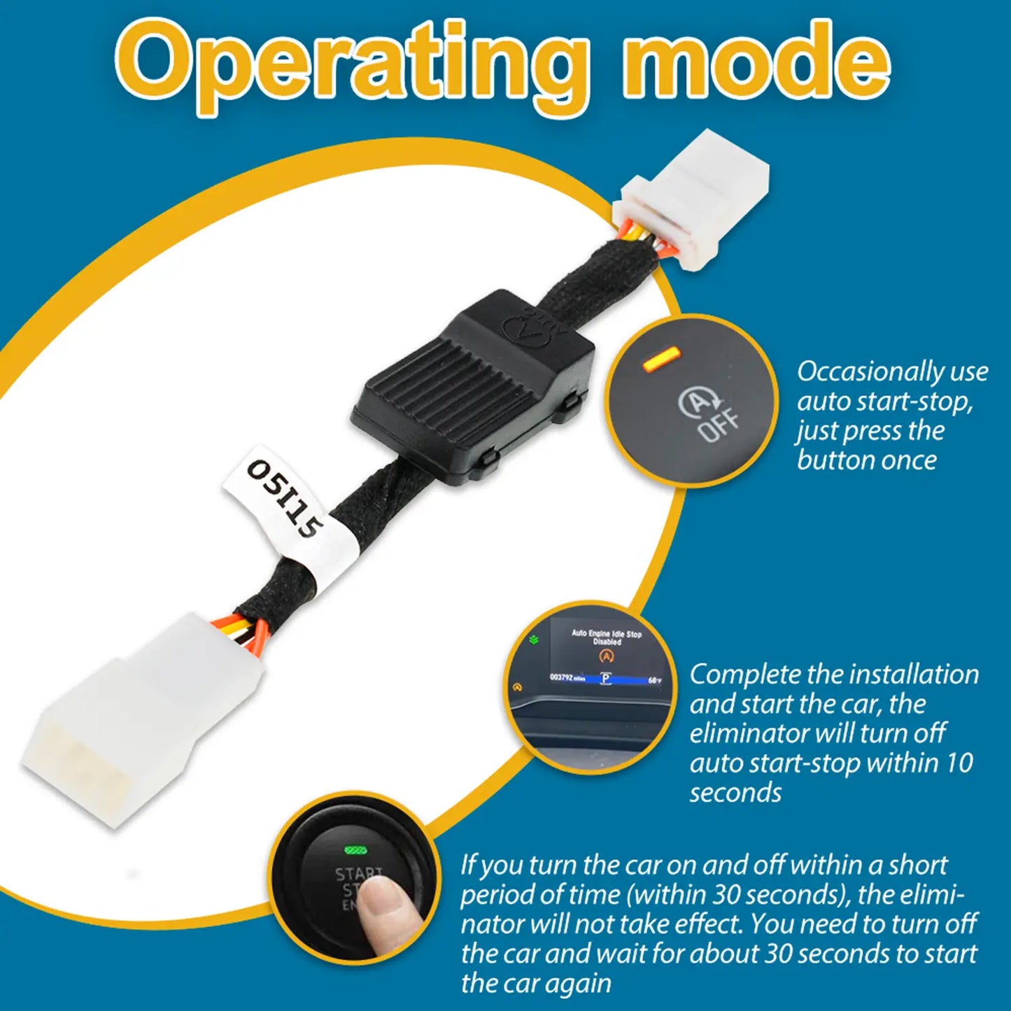Operating modes of the disabler are explained.