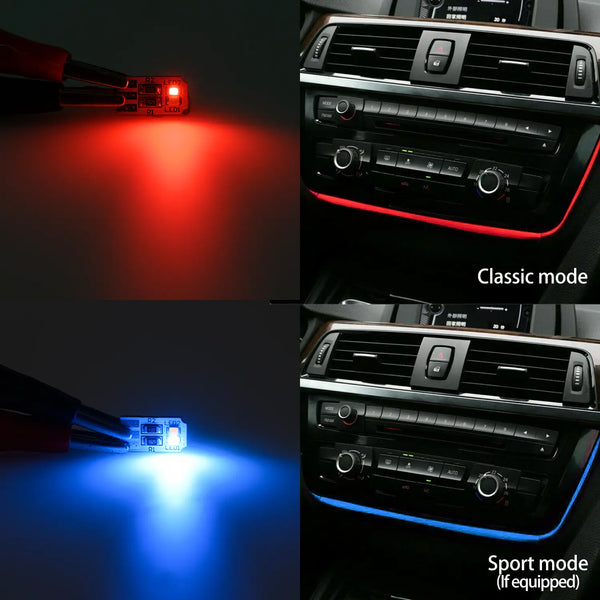 2PCS LED AUDI Interior Ambient AC&Radio Trim Surround Light Replacemen ...