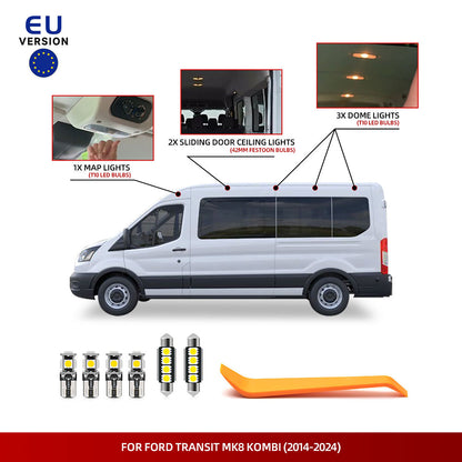 LED Interior Light Kit For 2015-2024 Ford Transit Wagon Passenger Van